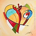 American Canvas Paintings - AMERICAN HEARTS III